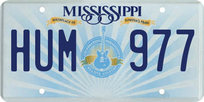 MS license plate HUM977