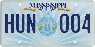 MS license plate HUN004