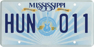 MS license plate HUN011