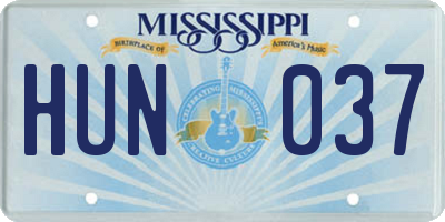 MS license plate HUN037