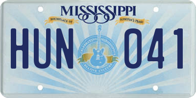 MS license plate HUN041