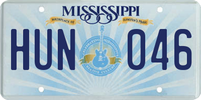MS license plate HUN046