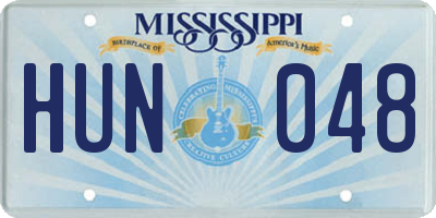 MS license plate HUN048