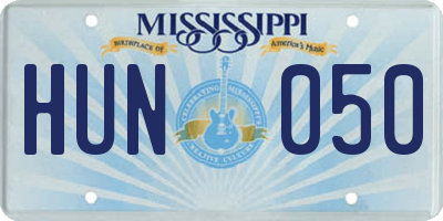 MS license plate HUN050