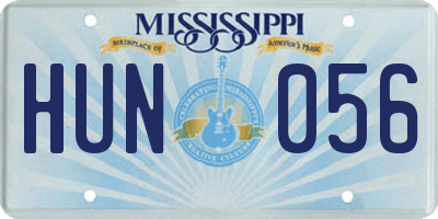 MS license plate HUN056