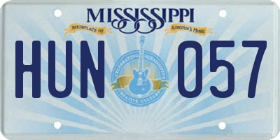 MS license plate HUN057
