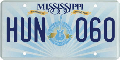 MS license plate HUN060