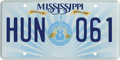 MS license plate HUN061