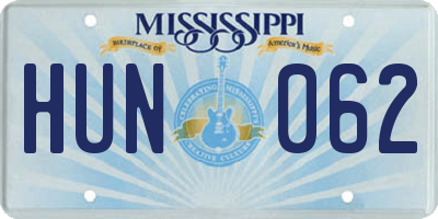 MS license plate HUN062