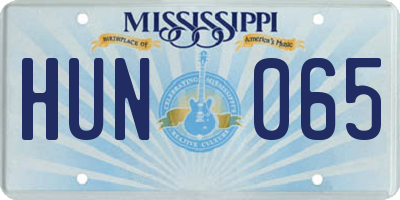 MS license plate HUN065