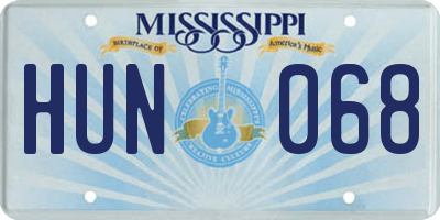 MS license plate HUN068