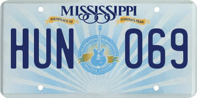 MS license plate HUN069