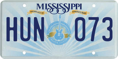 MS license plate HUN073