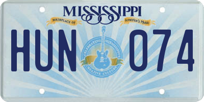 MS license plate HUN074