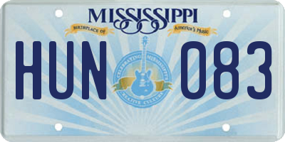 MS license plate HUN083