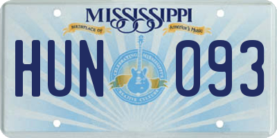 MS license plate HUN093