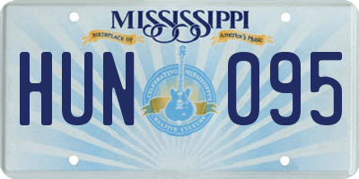 MS license plate HUN095