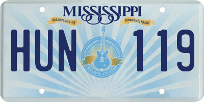 MS license plate HUN119