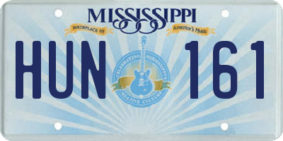 MS license plate HUN161