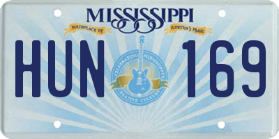 MS license plate HUN169