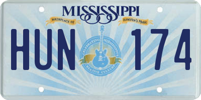 MS license plate HUN174