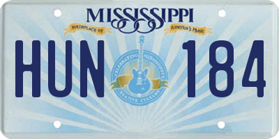MS license plate HUN184