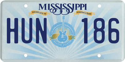 MS license plate HUN186