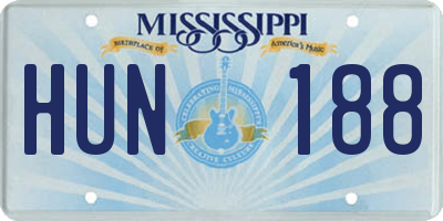 MS license plate HUN188