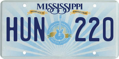 MS license plate HUN220