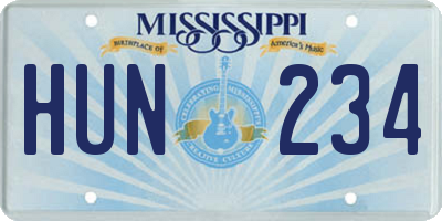 MS license plate HUN234