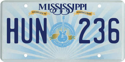 MS license plate HUN236