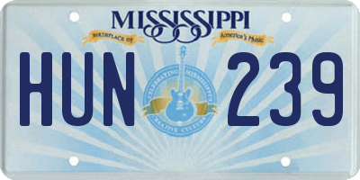 MS license plate HUN239