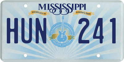 MS license plate HUN241