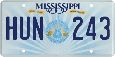 MS license plate HUN243