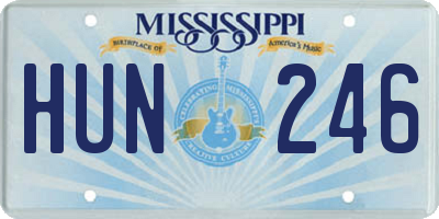 MS license plate HUN246
