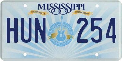MS license plate HUN254