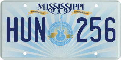MS license plate HUN256