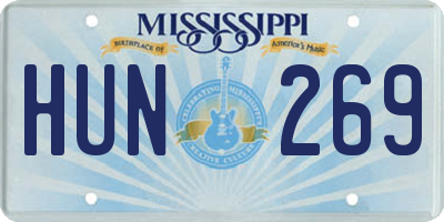 MS license plate HUN269
