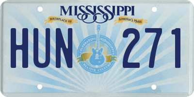 MS license plate HUN271