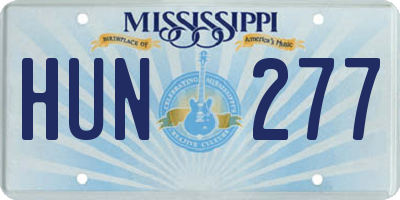 MS license plate HUN277