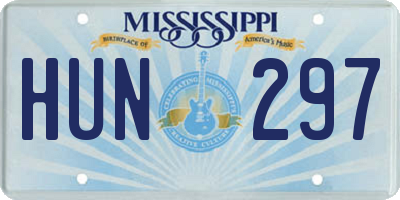 MS license plate HUN297