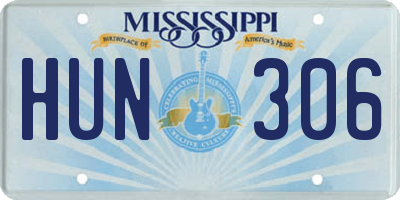 MS license plate HUN306