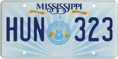 MS license plate HUN323