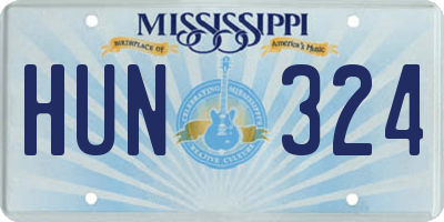MS license plate HUN324
