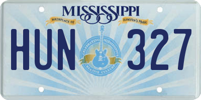 MS license plate HUN327