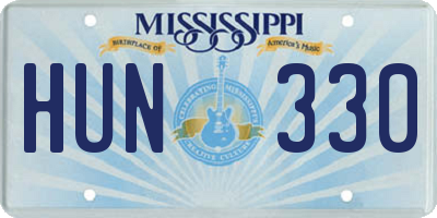 MS license plate HUN330