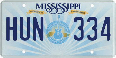 MS license plate HUN334