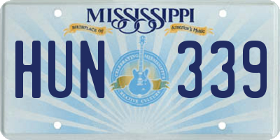 MS license plate HUN339