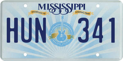 MS license plate HUN341