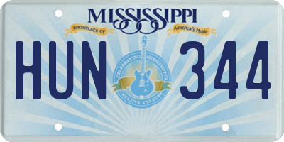MS license plate HUN344
